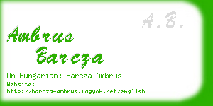 ambrus barcza business card